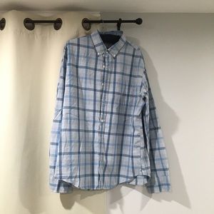 J. Crew Mens Blue Plaid Shirt XL